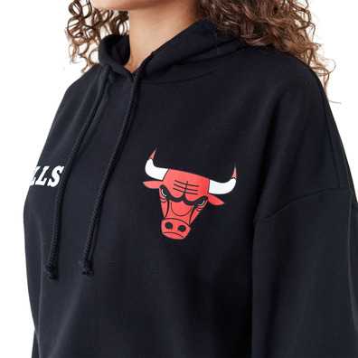 New Era NBA Womens Chicago Bulls Team Logo Crop Pullover Hoodie