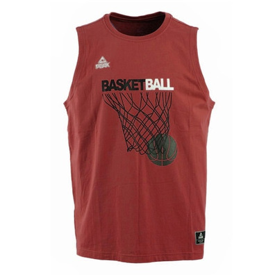 Peak Sport Basketball Hoop Graphic Tank Top "Red"