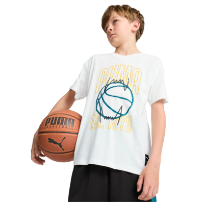 Puma Junior Basketball Winning Shot Tee "White"