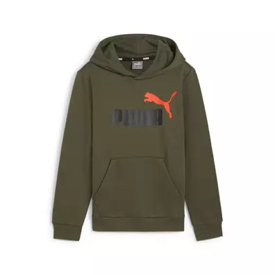 Puma Junior ESS+ 2 Col Big Logo Hoodie FL B "Dark Olive"