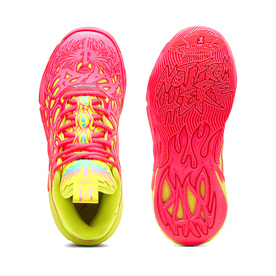 PUMA LaMelo Ball MB.04 1Love Junior "Pink Alert-Yellow"