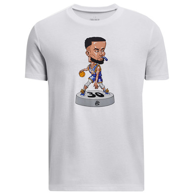 UA Boys' Curry Bobblehead Short Sleeve Tee "White"