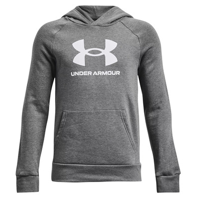 UA Boys' Rival Fleece Big Logo Hoodie "Castlerock Light Heather"