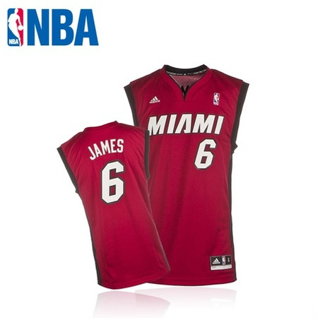 Adidas Camiseta Réplica Lebron James Miami (burdeos/negro)