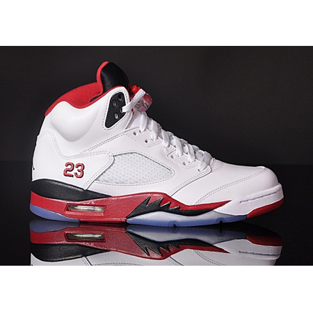 Air Jordan Retro 5 "Fire Red" (120/blanco/rojo/negro/blanco)