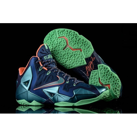 Lebron XI "Akron vs Miami" (400/azul/verde/naranja)