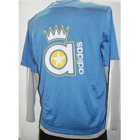 Adidas Camiseta M/L 3 Points LS (celeste/gris)