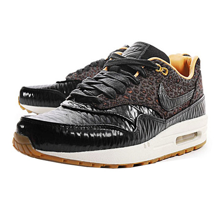 Air Max 1 FB Woven "Black and Leopard" (001/negro/leopardo/oro)