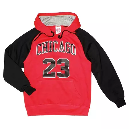 Sudadera Básica Capucha Chicago Nº 23 (rojo/negro)