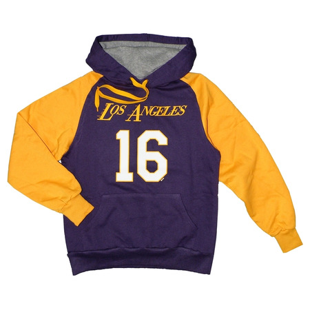 Sudadera Básica Capucha Los Angeles Nº 16 (purpura/amarillo)