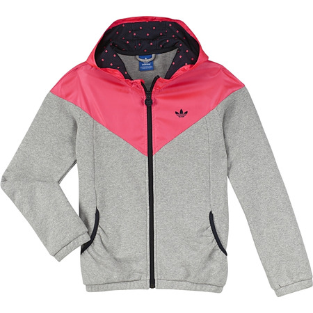 Adidas Original Sudadera FZ Fun H Flock Niña (gris/rosa)