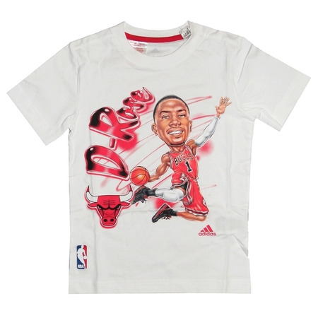 Adidas NBA Camiseta Niño GFX Air Brush D-Rose (Blanco)