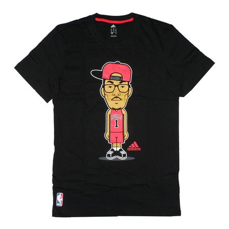 Adidas NBA Camiseta GFX Caricature Rose (negro/rojo)