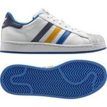 Adidas Superstar 2 J (blanco/azul/amarillo)