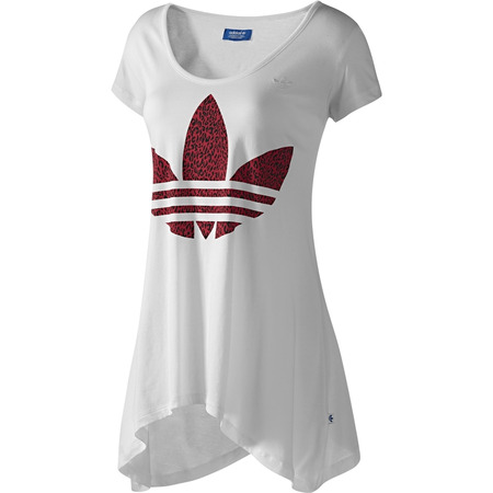 Adidas Camiseta Graphic Leopard Trefoil (blanco/rosa)