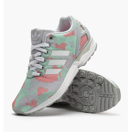 Adidas Originals ZX FLUX W "Tropical Palm Tree" (gris/coral/verde)