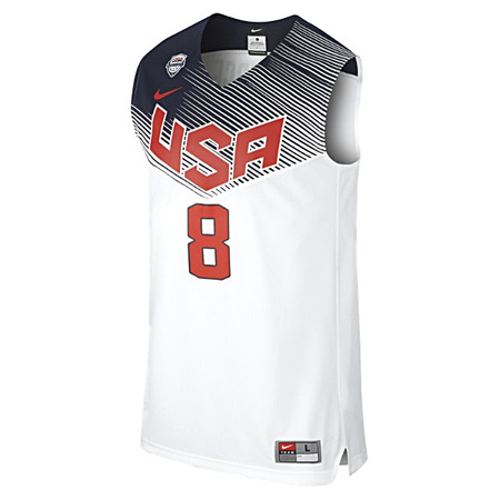 Camiseta Réplica Paul George #8# USA 2014 (102/blanco/navy/red)