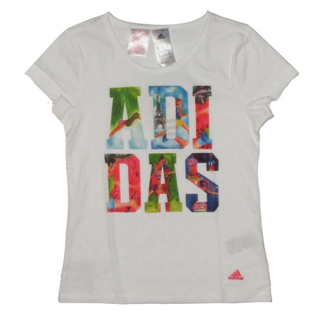 Adidas Girls Young Graphic K4K Tee (blanco/azul)