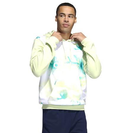 Sweat à Capuche Adidas Basket Allover Print "Lime"