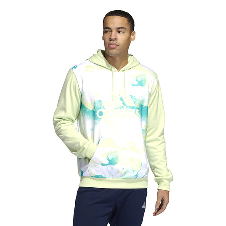 Sweat à Capuche Adidas Basket Allover Print "Lime"