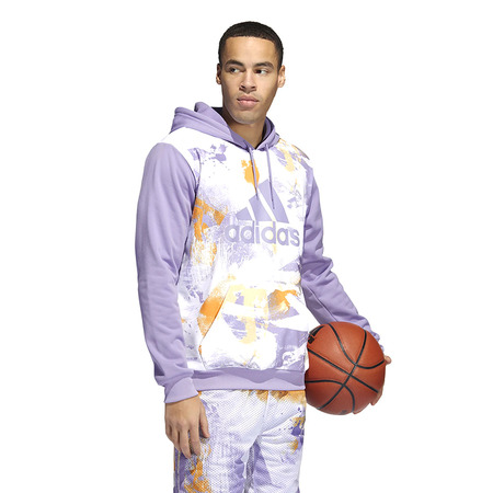 Sweat à Capuche Adidas Basket Allover Print "Magic Lilac"