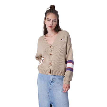 Champion C Logo Patch Knitted Cardigan "Beige"