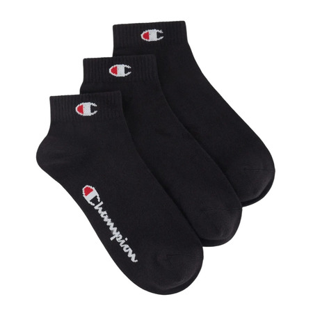 Champion C Logo Quarter Socks 3 Pairs "Black"