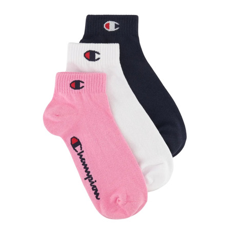 Champion C Logo Quarter Socks 3 Pairs "Pink"