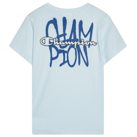 Champion Cotton Graphic Crewneck With Large Logo T-Shirt "Light Blue"