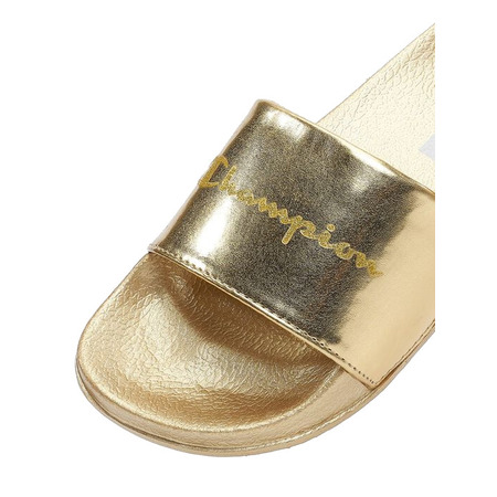 Champion Slide Queens Script Logo W "Gold"