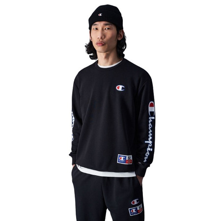 Champion Sport Lifestyle Basketball Crewneck Sweatshirt Logo C "Black"