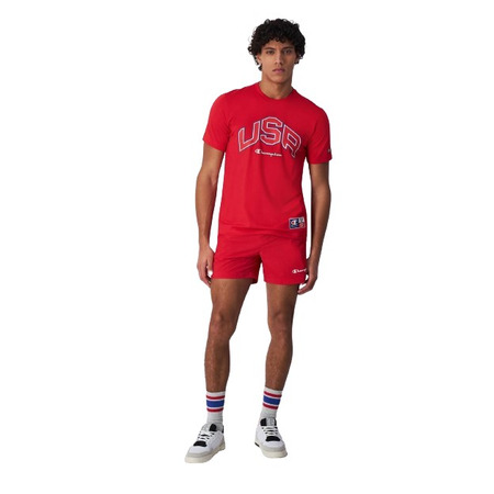 Champion Sport Lifestyle Basketball USA Logo Comfort Fit T-Shirt "Red"