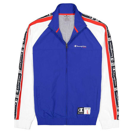 Champion BB USA Color Block Script Logo Tape Track Jacket "Blue"