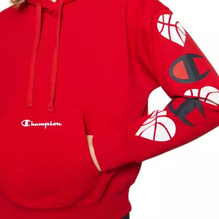 Champion Wm´s Legacy Logo Sleeves Love Hoodie "Red"