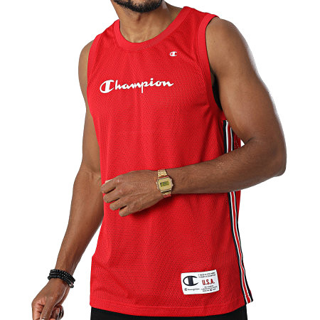 Champion Legacy Basketaball Soft Mesh Tank Top "Red"