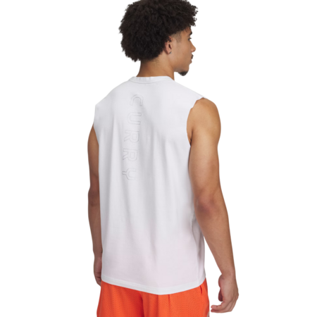 Curry Men's Sleeveless Logo T-Shirt "White"