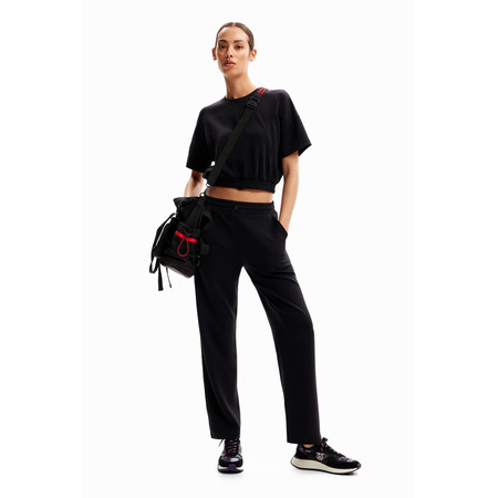 Desigual Baggy Cropped Sport T-shirt "Black"