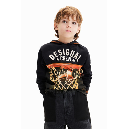 Desigual Basketball Hooded T-shirt "Black"