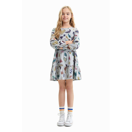 Desigual Girls Dress Drawings Hearts