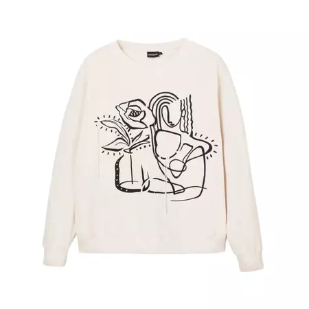 Desigual Oversized floral sweatshirt "Beige"