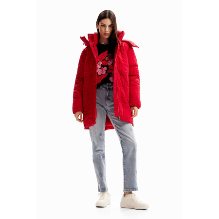 Desigual Padded Zips Coat "Carmine"