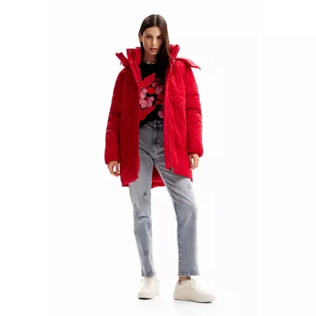 Desigual Padded Zips Coat "Carmine"