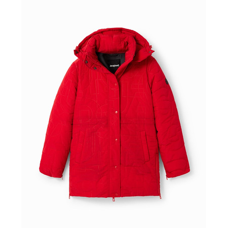 Desigual Padded Zips Coat "Carmine"