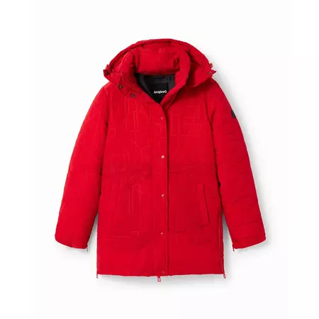 Desigual Padded Zips Coat "Carmine"