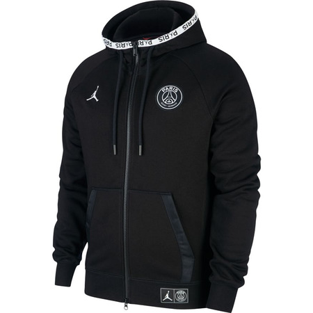 Jordan Full-Zip Fleece Hoodie Paris Saint-Germain Black Cat