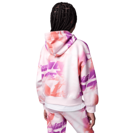 Jordan Girls Triple Team Printed Pullover Hoodie "Arctic Pink"