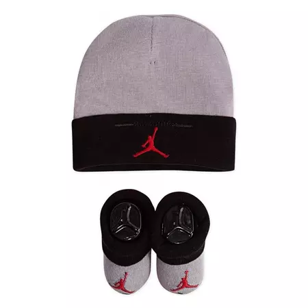 Jordan Infants Jumpman Basic Hat And Bootie Combo 2pc "Grey-Black"