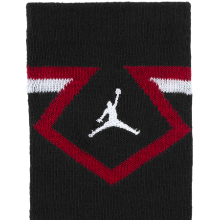 Jordan Kids Diamond High Crew Socks (2 Pairs) "Gym Red-Black"