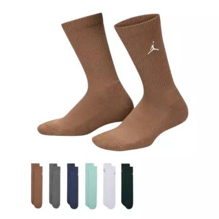 Jordan Kids JDB Everyday Essentials Crew 6 PPack Socks "Oxidized Green"