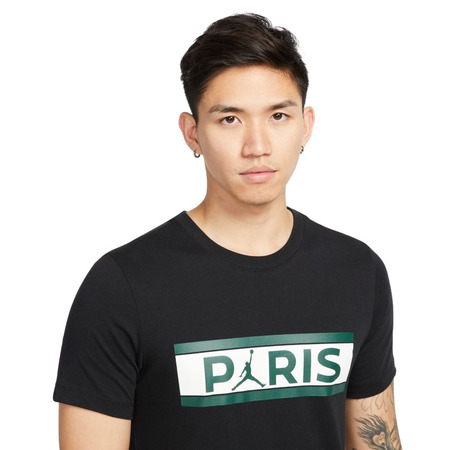 Jordan Paris Saint-Germain Wordmark T-Shirt "Black-Noble Green"